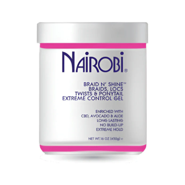 Nairobi Braid N’ Shine Control Gel - Extreme Hold 4oz/16oz - Image 2