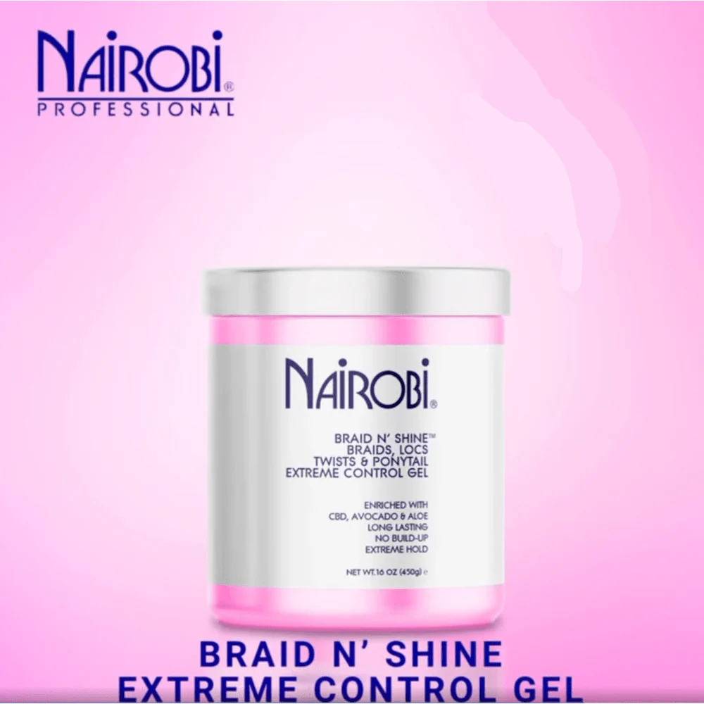 Nairobi Braid N’ Shine Control Gel - Extreme Hold 4oz/16oz - Image 3