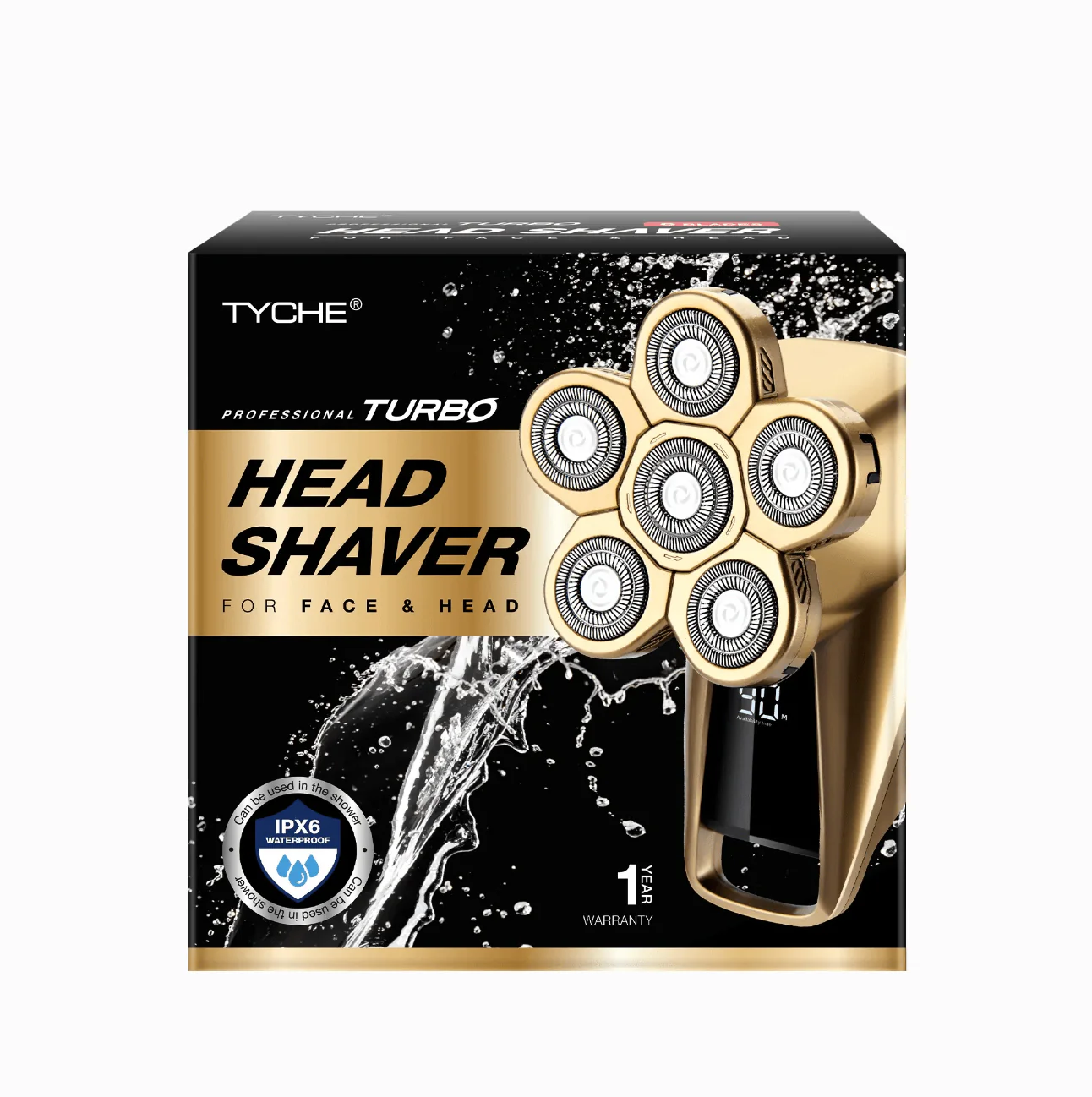 Tychee 6 Blades Head Shaver – USB Rechargeable