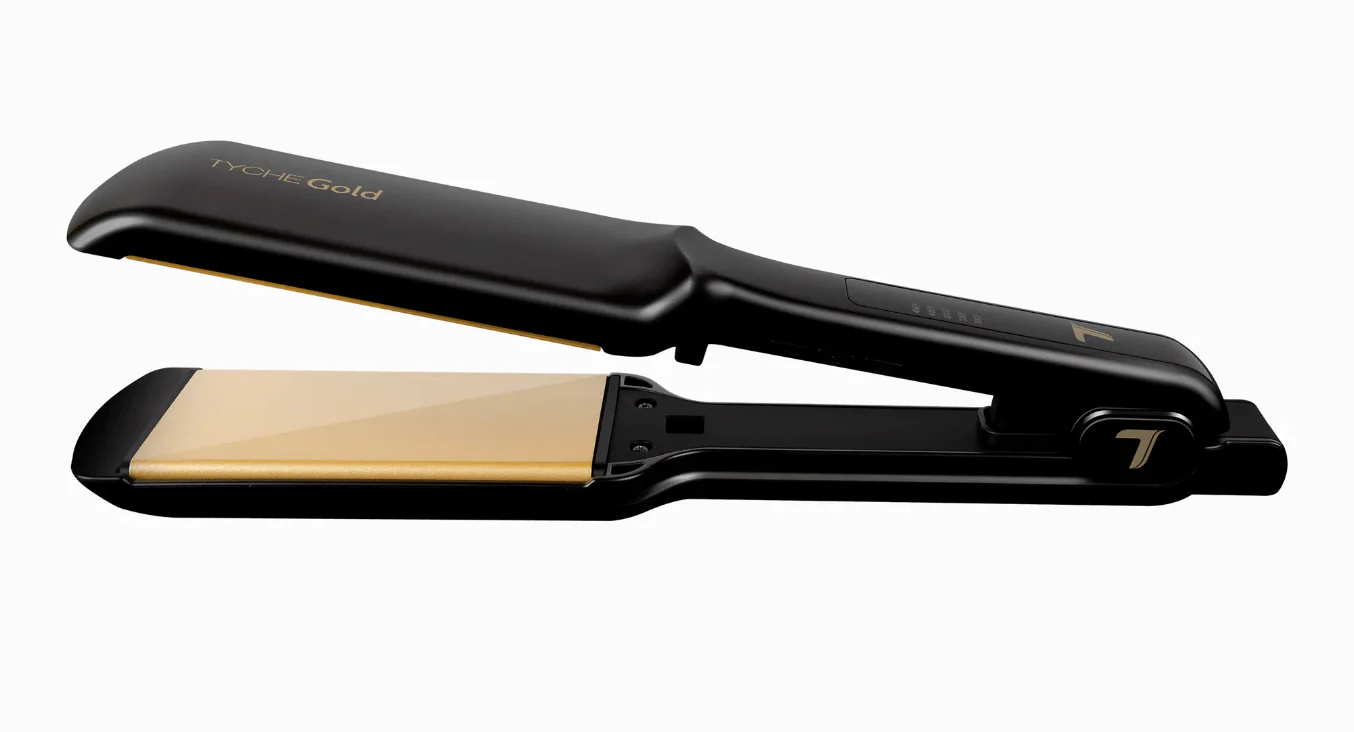 Nicka K Tyche Gold Ceramic Flat Iron – Double Coated Plates - Image 11