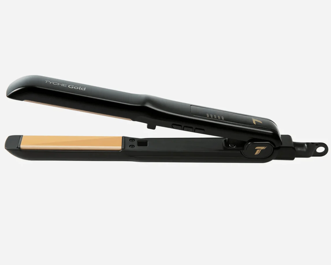 Nicka K Tyche Gold Ceramic Flat Iron – Double Coated Plates - Image 3