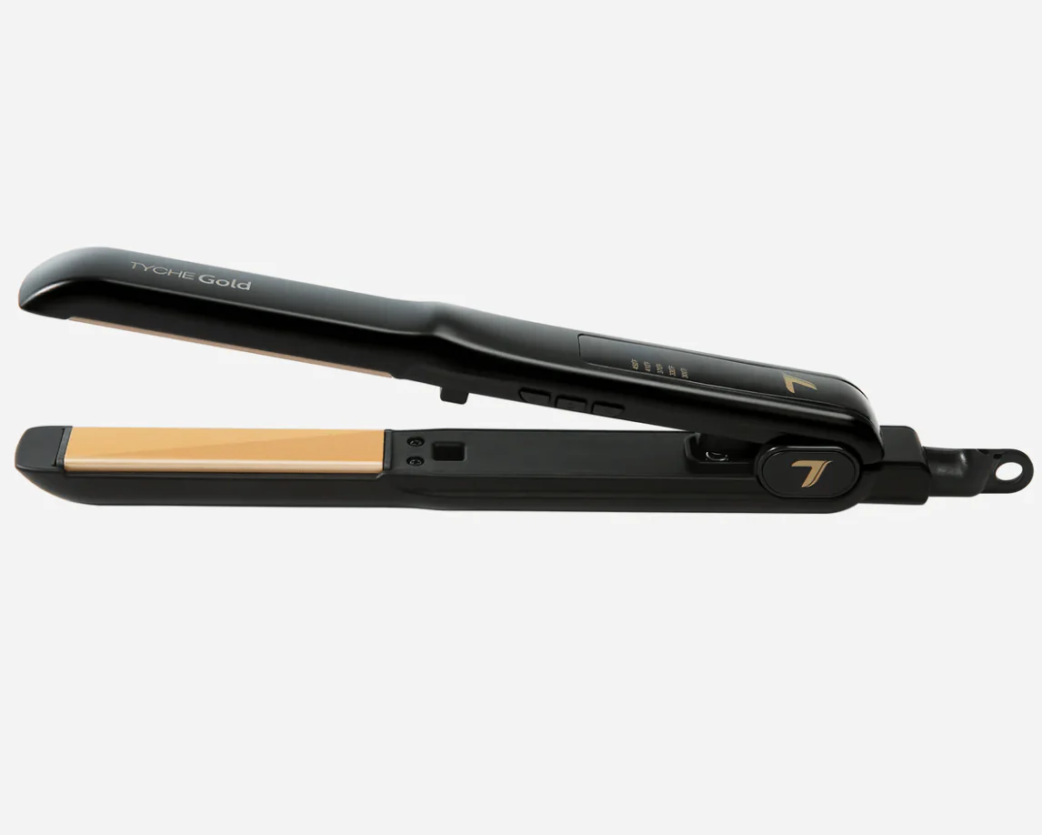 Nicka K Tyche Gold Ceramic Flat Iron – Double Coated Plates - Image 4
