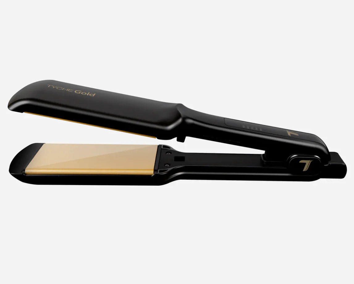 Nicka K Tyche Gold Ceramic Flat Iron – Double Coated Plates - Image 6