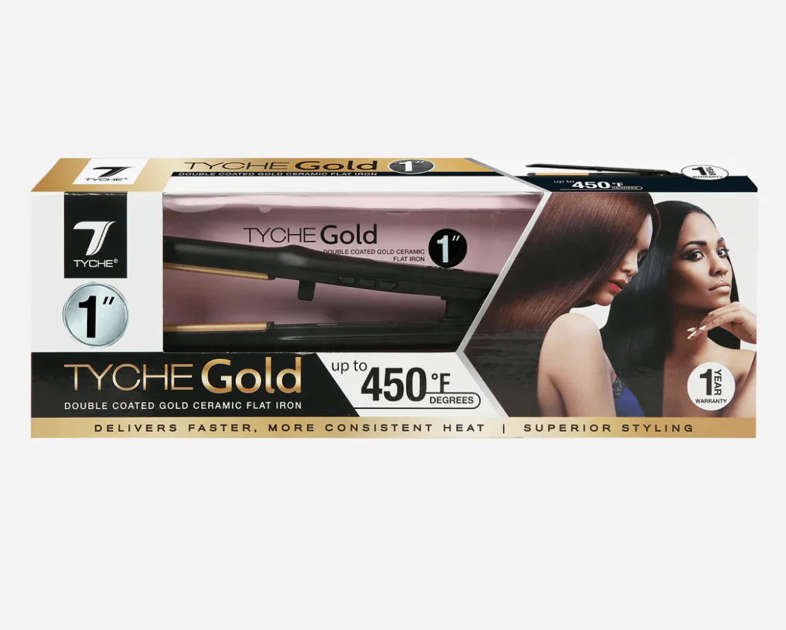 Nicka K Tyche Gold Ceramic Flat Iron – Double Coated Plates - Image 7