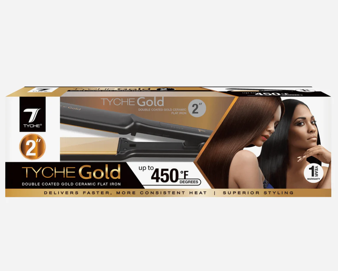 Nicka K Tyche Gold Ceramic Flat Iron – Double Coated Plates - Image 8
