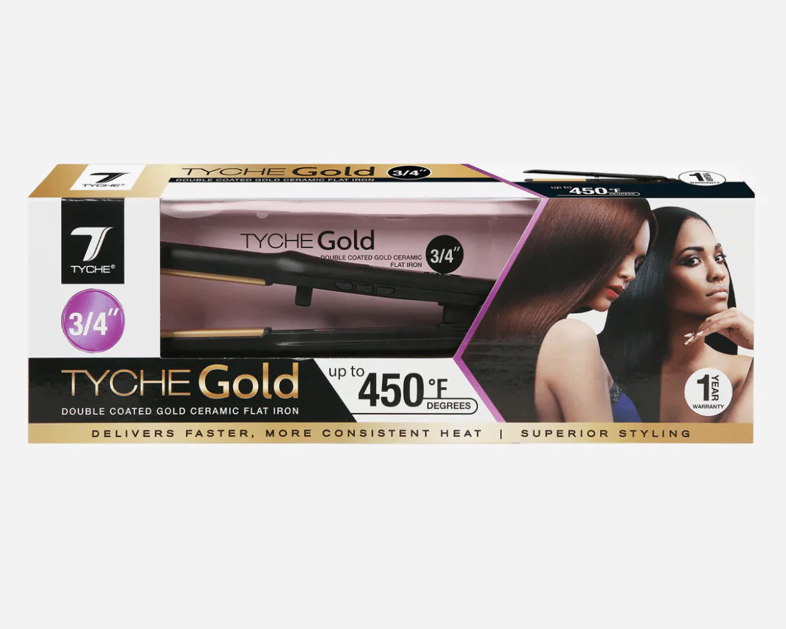 Nicka K Tyche Gold Ceramic Flat Iron – Double Coated Plates - Image 9