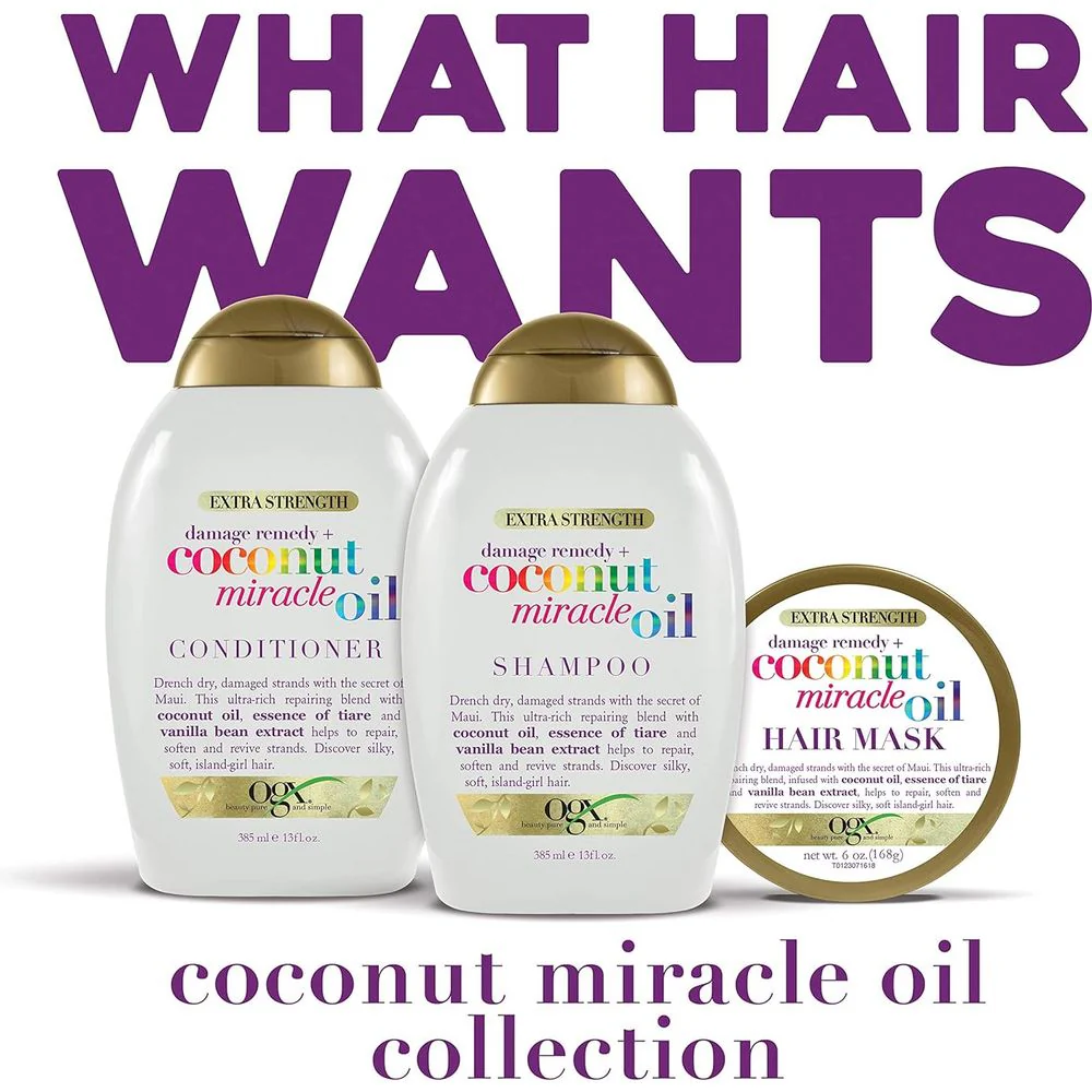OGX Extra Strength Coconut Miracle Oil Hair Mask - 6 oz - Image 3