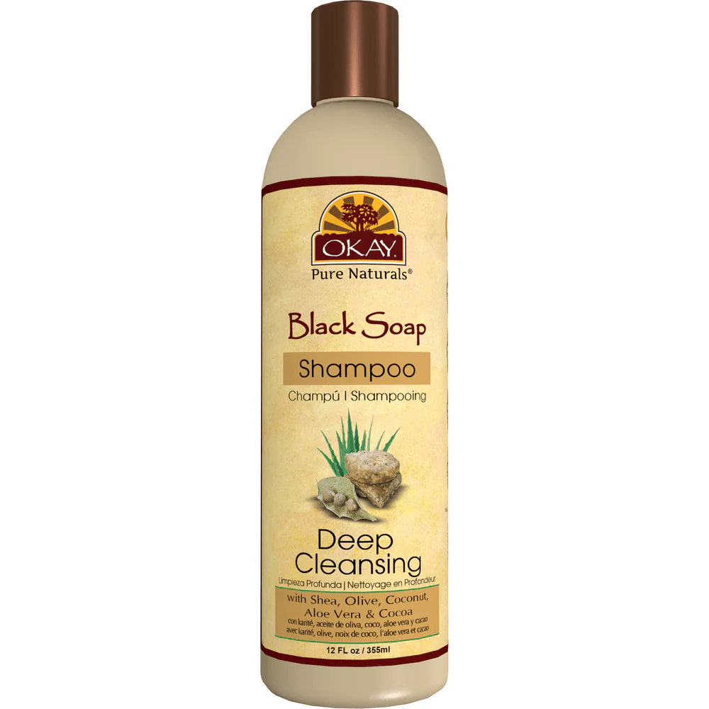 OKAY African Black Soap Shampoo 12 oz