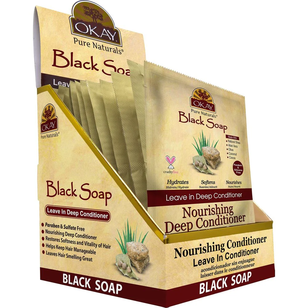 OKAY Pure Naturals African Black Soap Leave-In Conditioner - 1.25oz