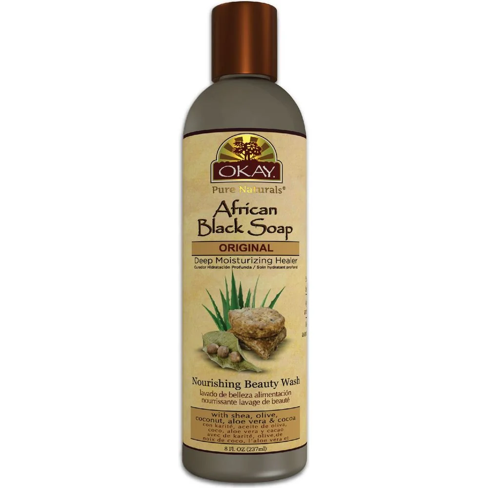 OKAY Pure Naturals African Black Soap Liquid - 8oz