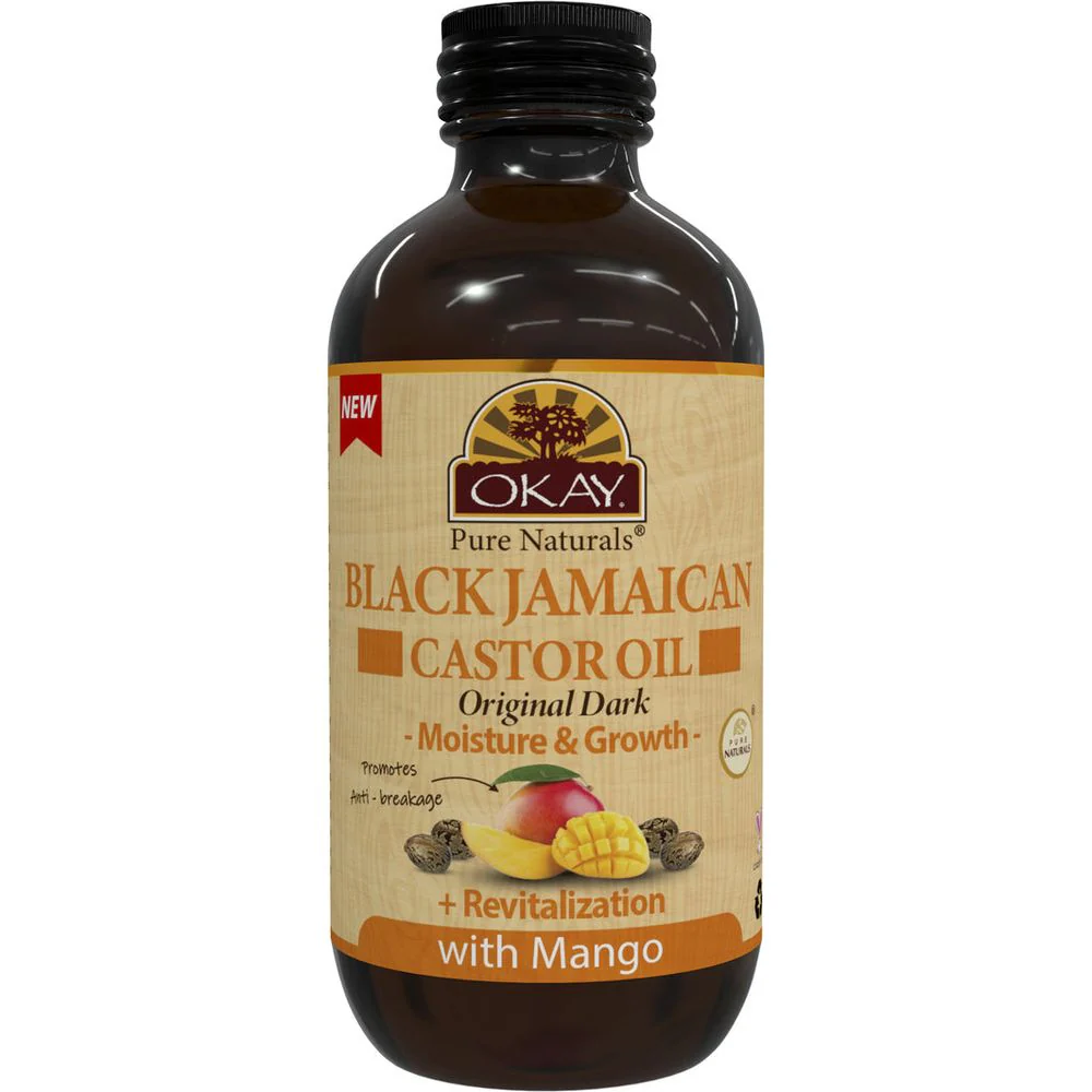 OKAY Pure Naturals Castor Oil - Black Jamaican Dark & Mango