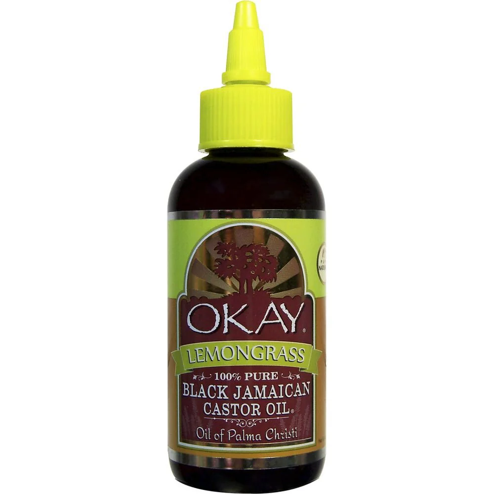 Okay Pure Naturals Black Jamaican Castor Oil with Lemongrass 4oz