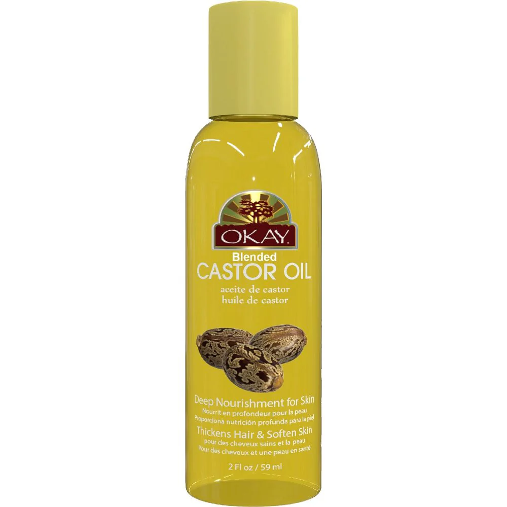 Okay Pure Naturals Castor Blended Oil for Hair, Skin & Body 2oz