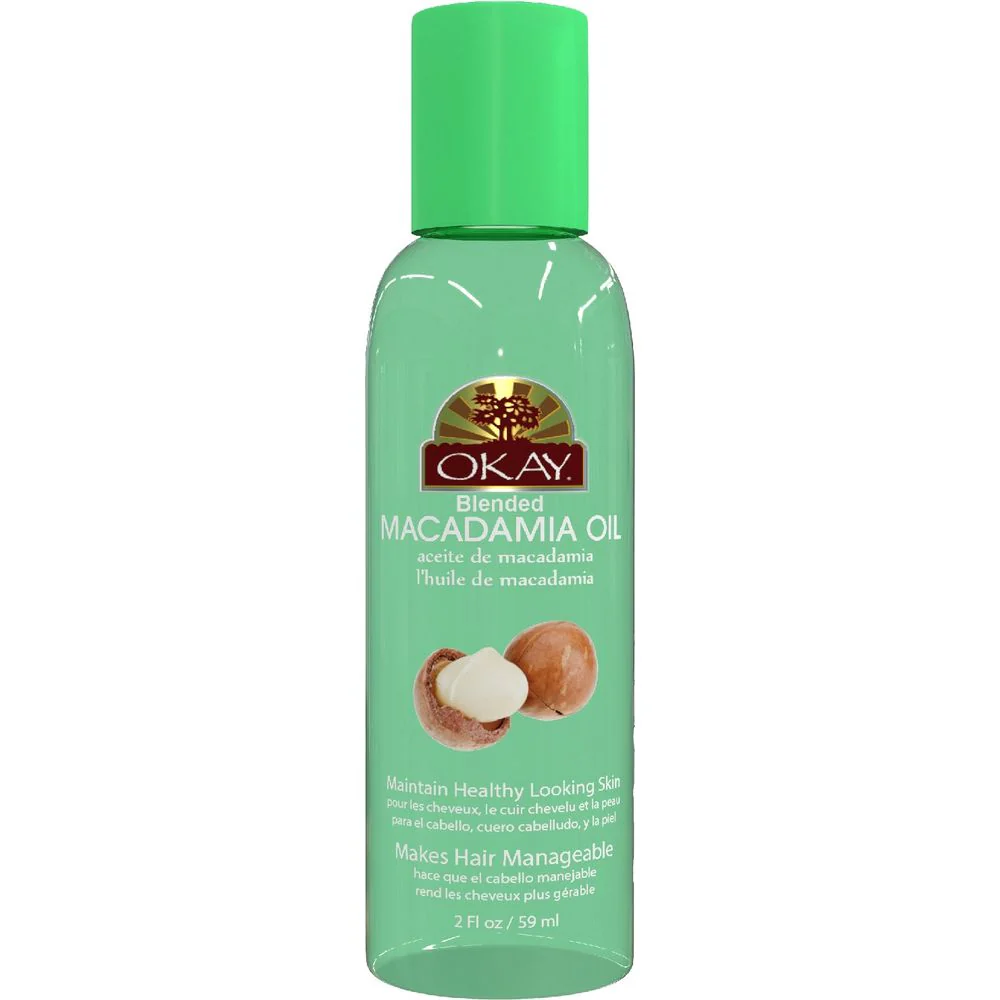 OKAY Pure Naturals MACADAMIA BLENDED OIL for HAIR & SKIN 2 Oz