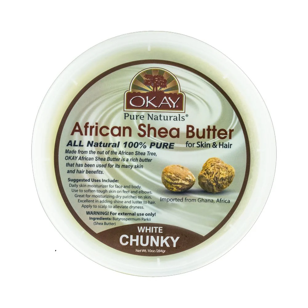 OKAY Pure Naturals Shea Butter White Chunk Jar 10 oz