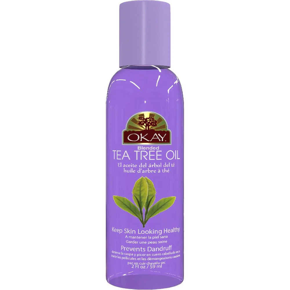 OKAY Pure Naturals TEA TREE BLENDED OIL for HAIR, SCALP & SKIN 2oz / 59ml