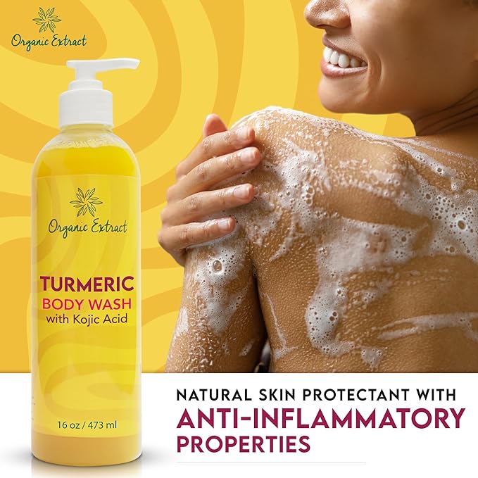 Organic Extract Kojic Turmeric Body Wash - 16oz - Image 4