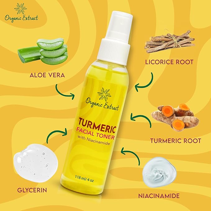 Organic Extract Turmeric Facial Toner - 4oz - Image 3