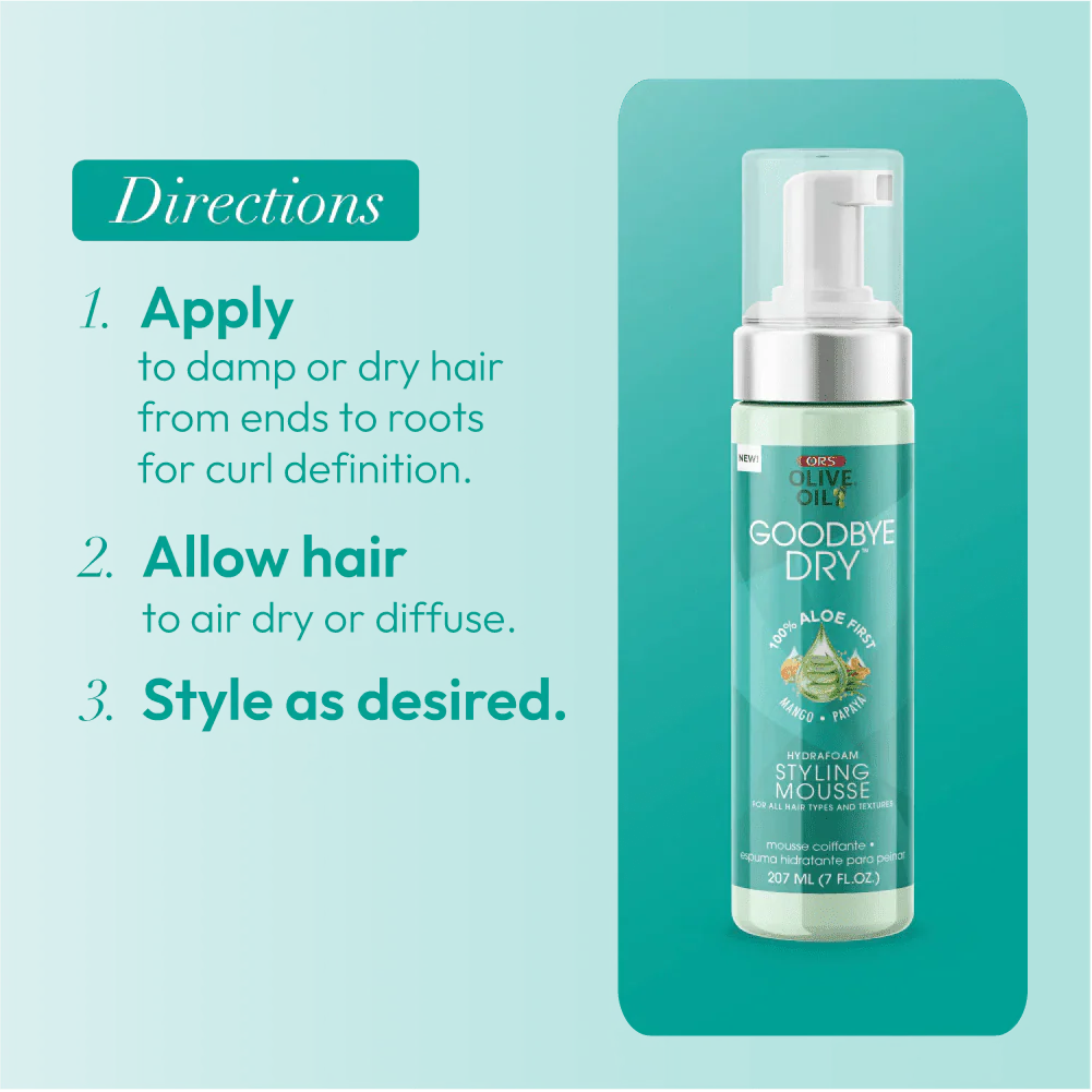 ORS Olive Oil Goodbye Dry Hydrafoam Styling Mousse β 7oz - Image 13