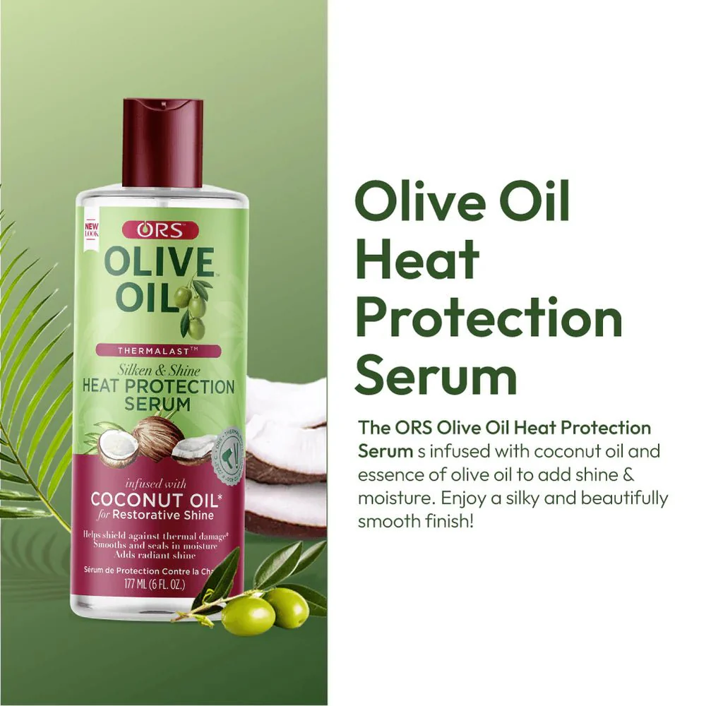 ORS Olive Oil Heat Protection Hair Serum w/ Coconut Oil 6oz - Image 2