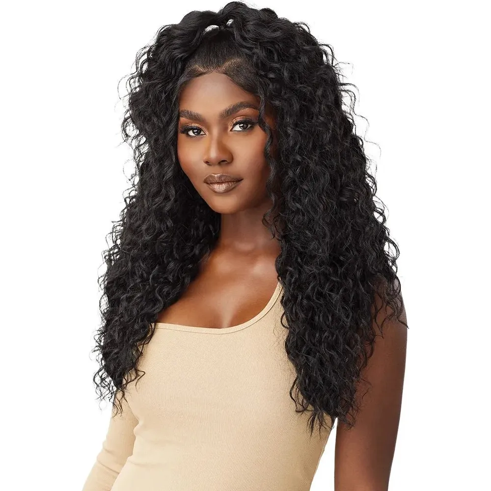 Outre 100% Human Hair Blend 5x5 HD Lace Closure Wig - Malaysian Deep 26" - Image 4