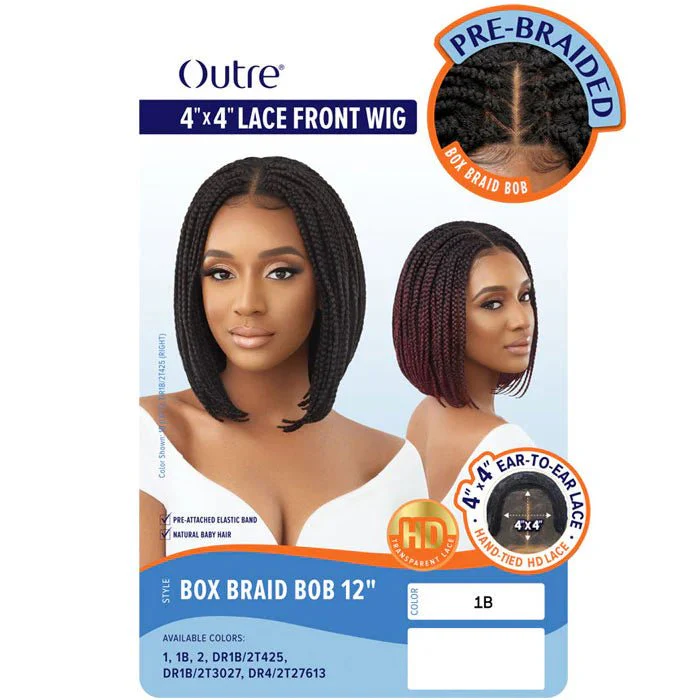 Outre 4x4 Lace Front Box Braid Bob Wig - 12" - Image 4