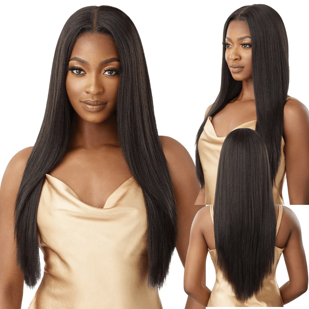 Outre 5x5 Lace Closure Wig 100% Human Hair Blend Wig - YAKI STRAIGHT 26"