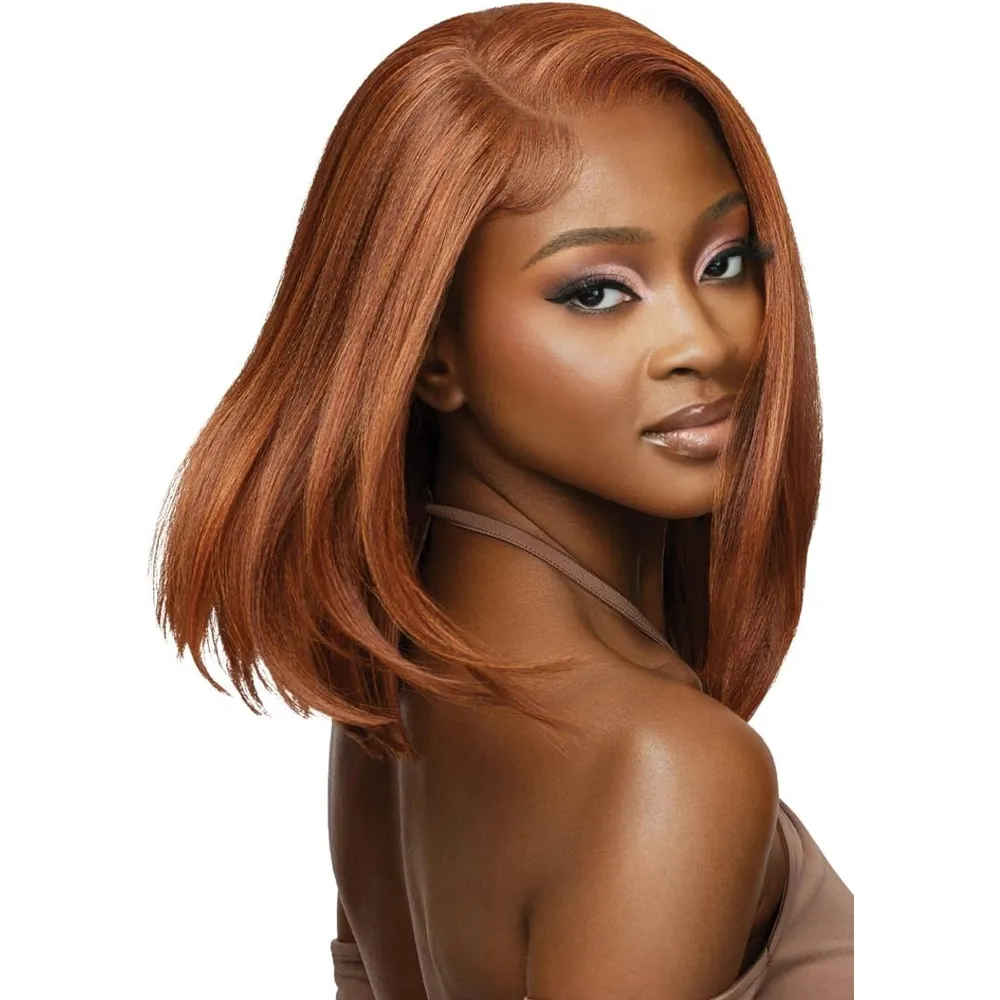 Outre 5x5 Lace Closure Human Hair Blend Wig Natural Yaki 14" - Image 5