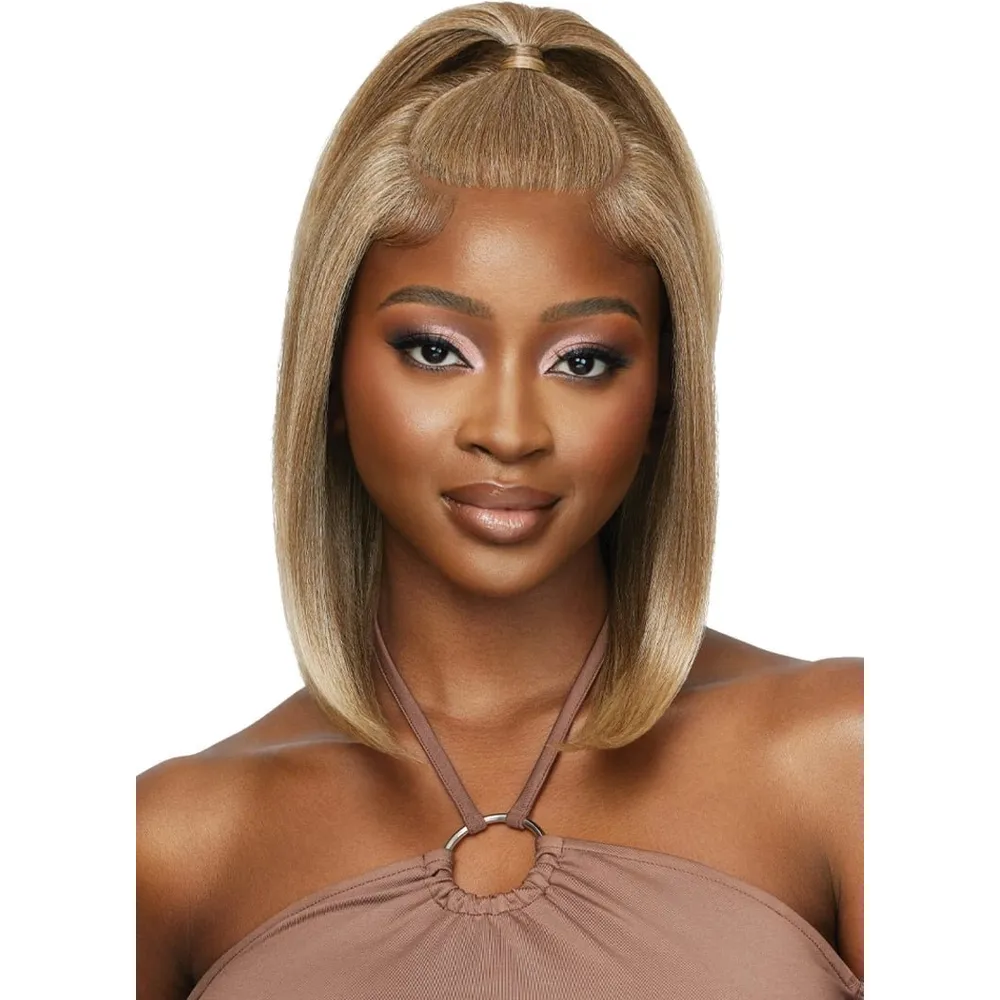 Outre 5x5 Lace Closure Human Hair Blend Wig Natural Yaki 14" - Image 7