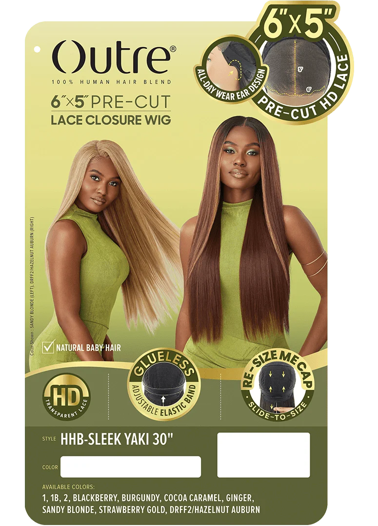 Outre 6x5 Pre-Cut Lace Closure Wig - HHB - Sleek Yaki 30" - Image 8