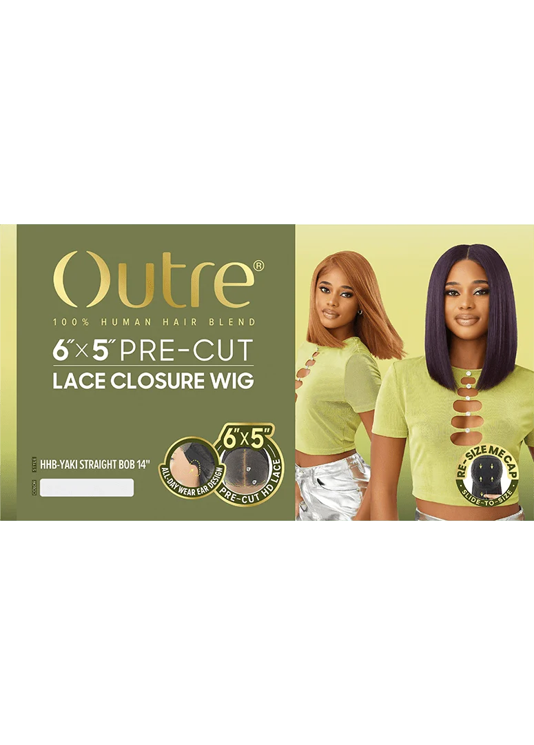 Outre 6x5 Pre-Cut Lace Closure Wig - HHB-Yaki Straight Bob 14" - Image 9