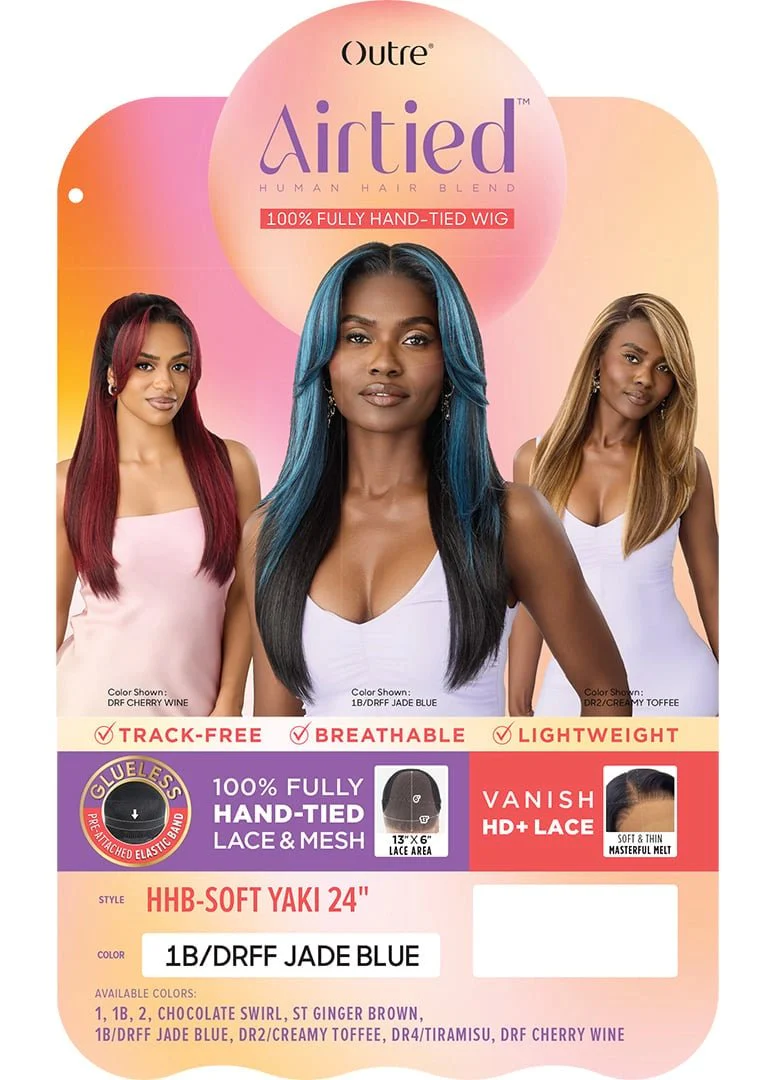 Outre Airtied 100% Fully Hand-Tied Human Hair Blend HD Lace Wig - HHB Soft Yaki 24" - Image 7