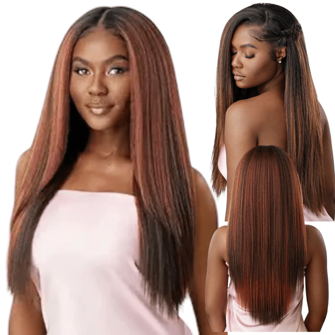 Outre Airtied 100% Fully Hand- Tied Human Hair Blend HD Lace Wig - PERM YAKI 26"