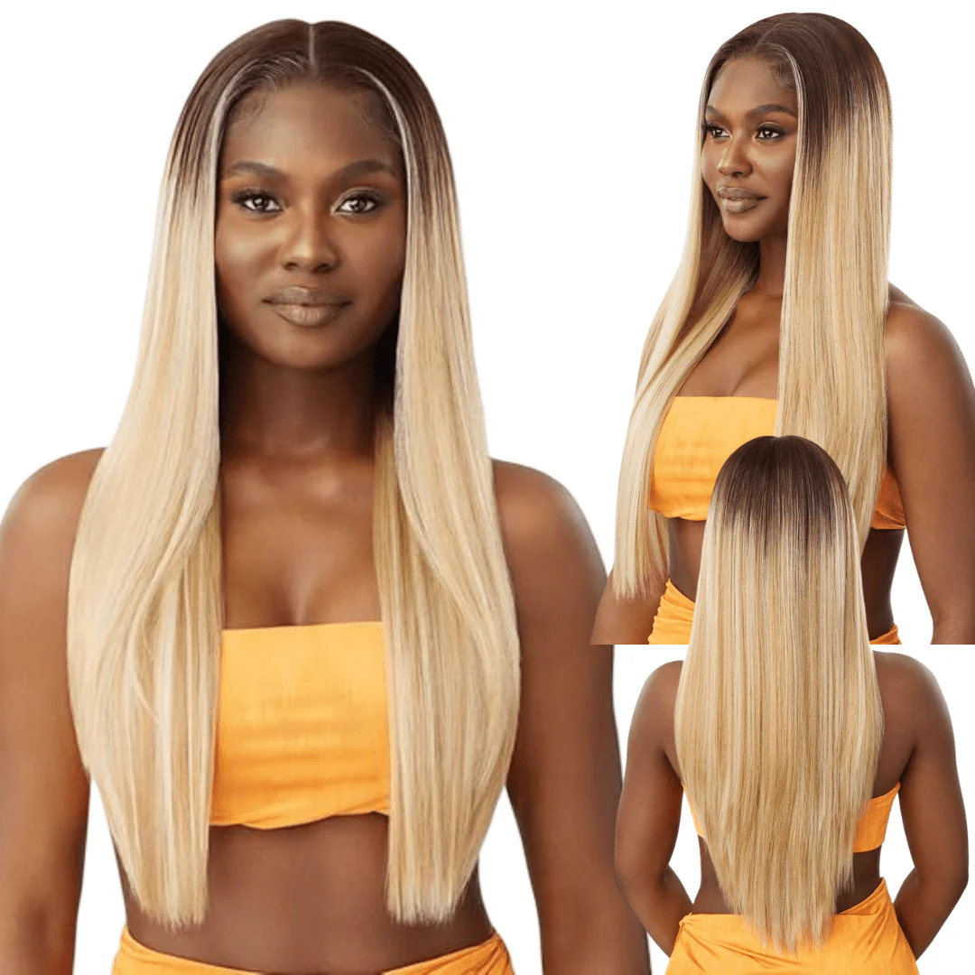 Outre Airtied 100% Fully Hand-Tied Wig Human Hair Blend - Sleek Yaki 28"