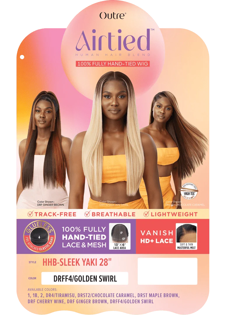 Outre Airtied 100% Fully Hand-Tied Wig Human Hair Blend - Sleek Yaki 28" - Image 8