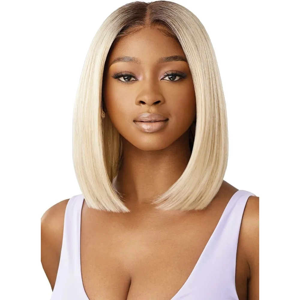 Outre Airtied 100% Fully Hand- Tied Human Hair Blend HD Lace Wig - Yaki 12" - Image 3