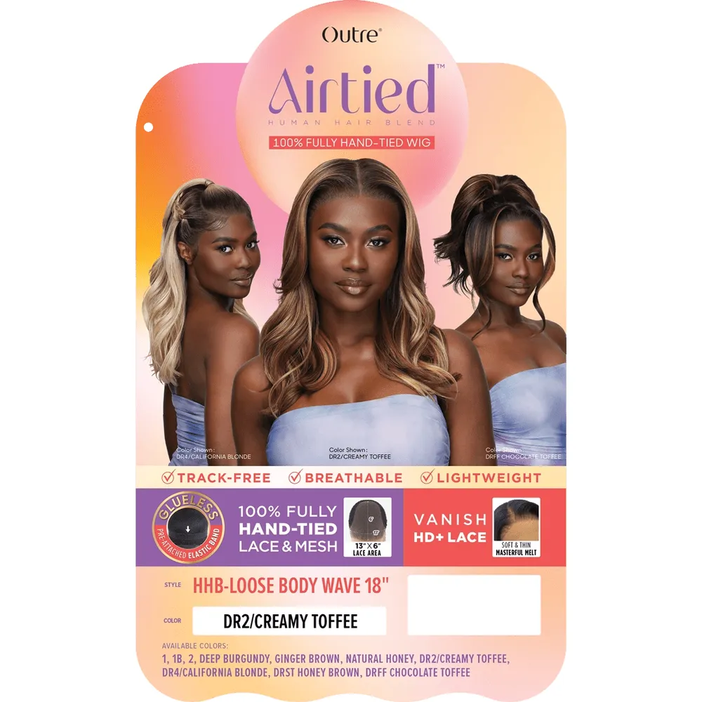 Outre Airtied 100% Fully Hand- Tied Human Hair Blend HD Lace Wig - LOOSE BODY WAVE 18" - Image 8