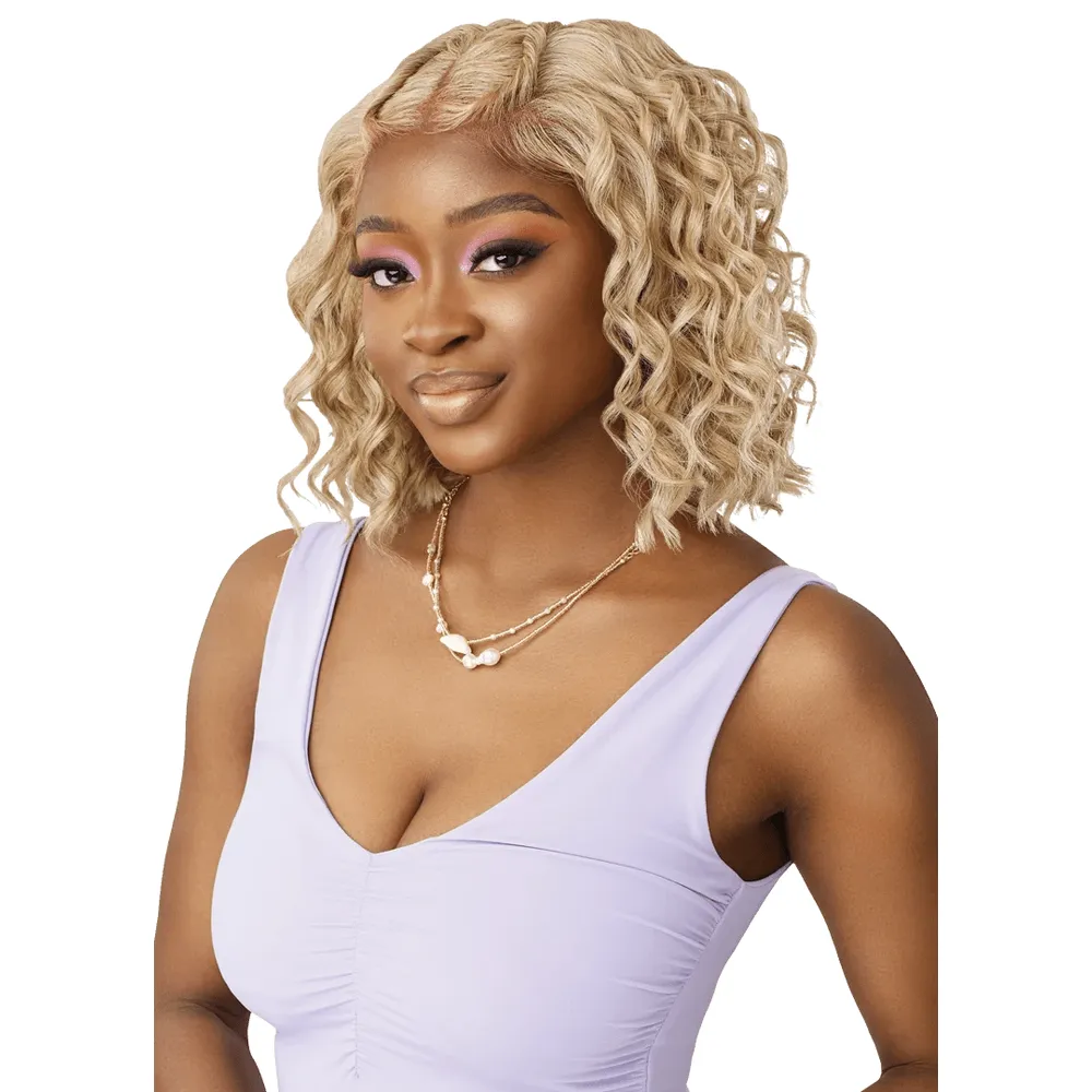 Outre Airtied 100% Fully Hand-Tied Human Hair Blend HD Lace Wig - Loose Deep 12" - Image 5