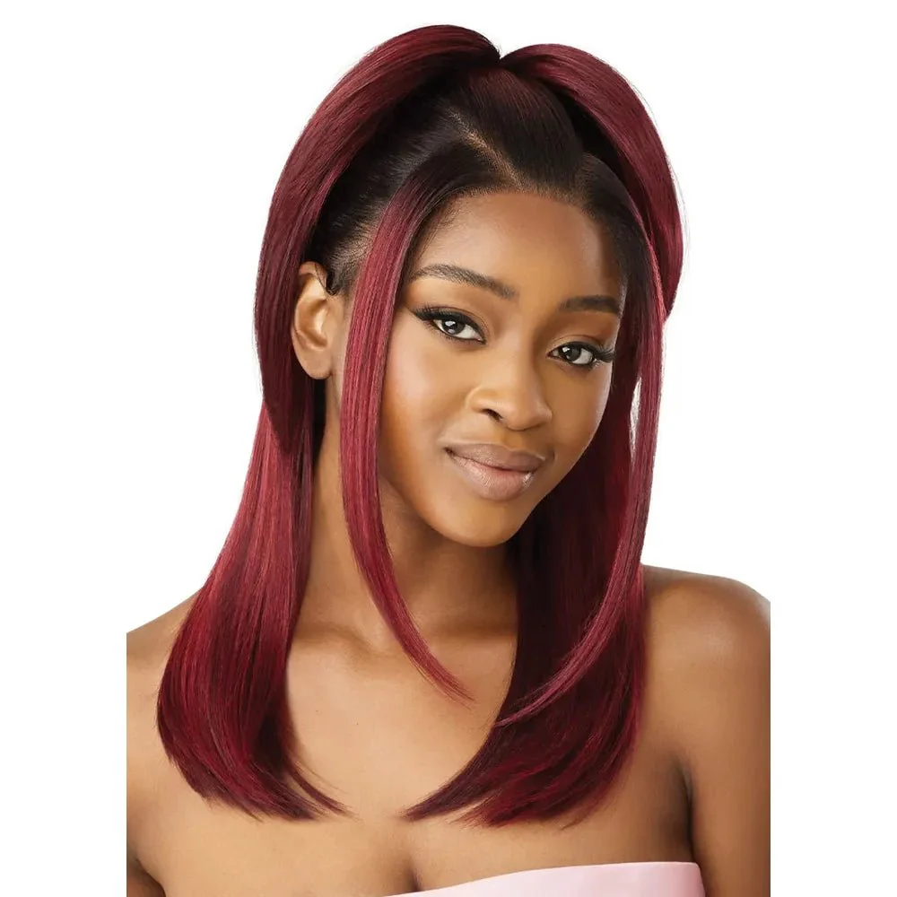 Outre Airtied 100% Fully Hand-Tied Human Hair Blend HD Lace Wig - Sleek Yaki 20" - Image 5