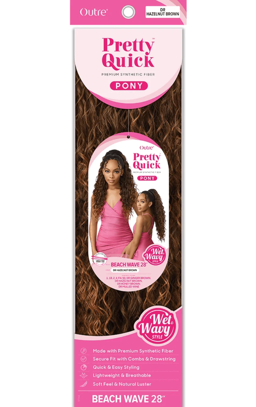 Outre Pretty Quick Beach Wave 28" - Drawstring Ponytail - Image 5