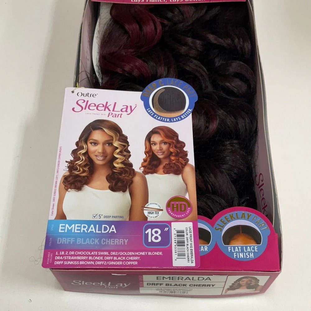 Outre Sleeklay Part Deep C Part Synthetic Lace Front Wig - Emeralda - Image 10
