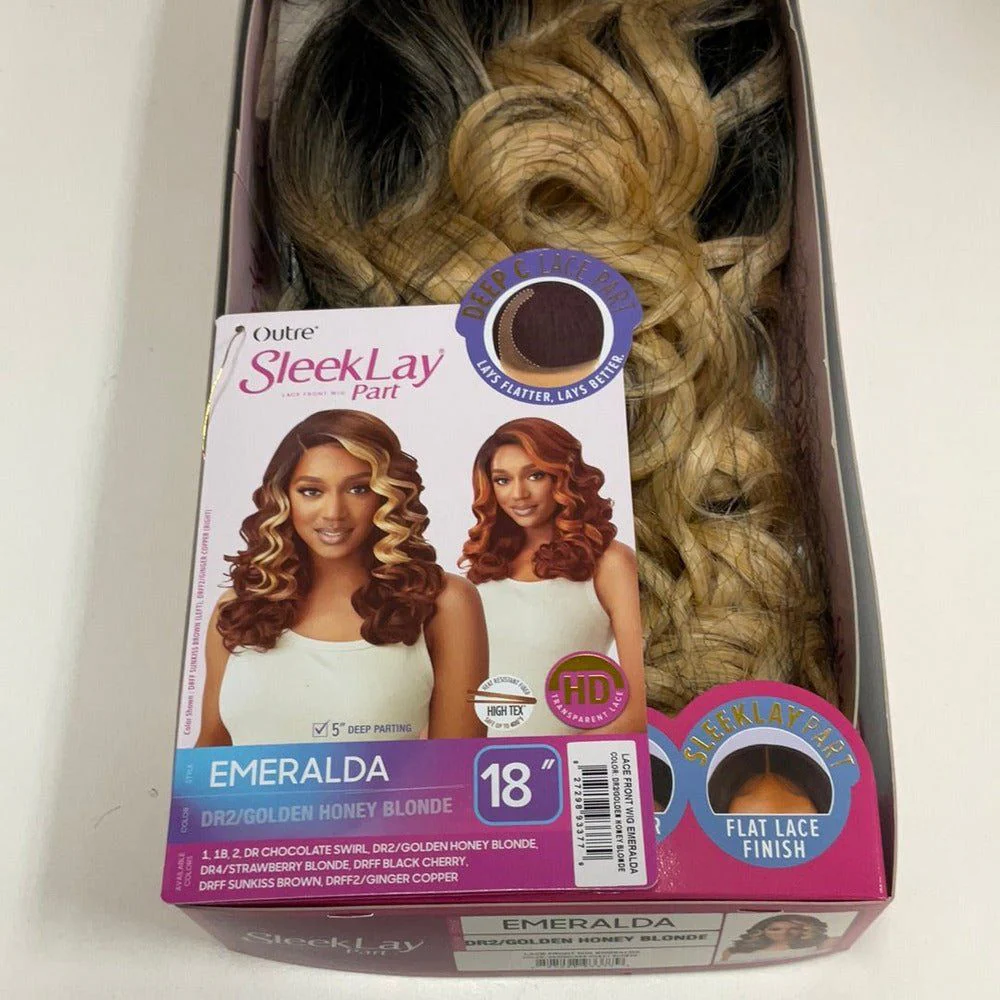 Outre Sleeklay Part Deep C Part Synthetic Lace Front Wig - Emeralda - Image 13