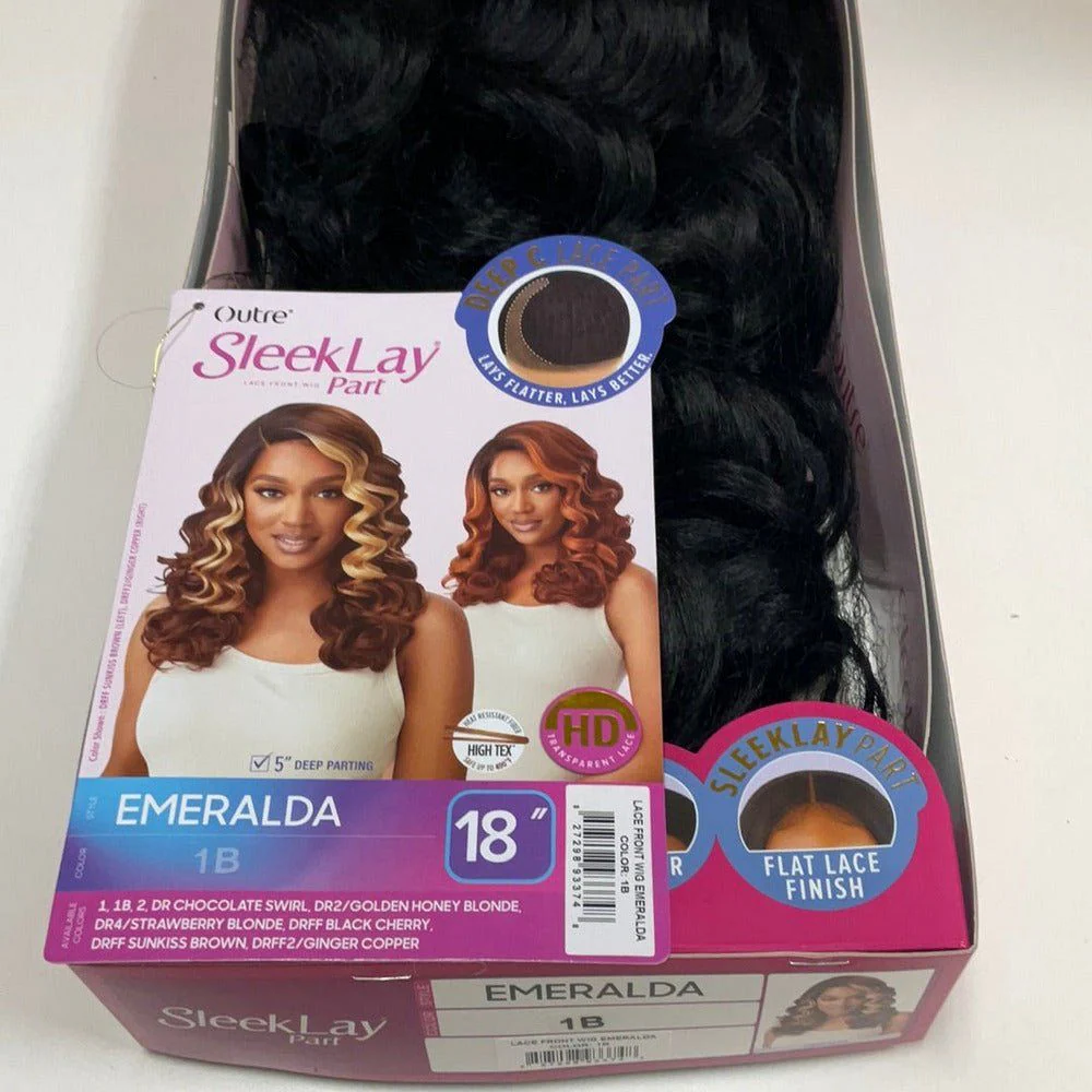 Outre Sleeklay Part Deep C Part Synthetic Lace Front Wig - Emeralda - Image 7