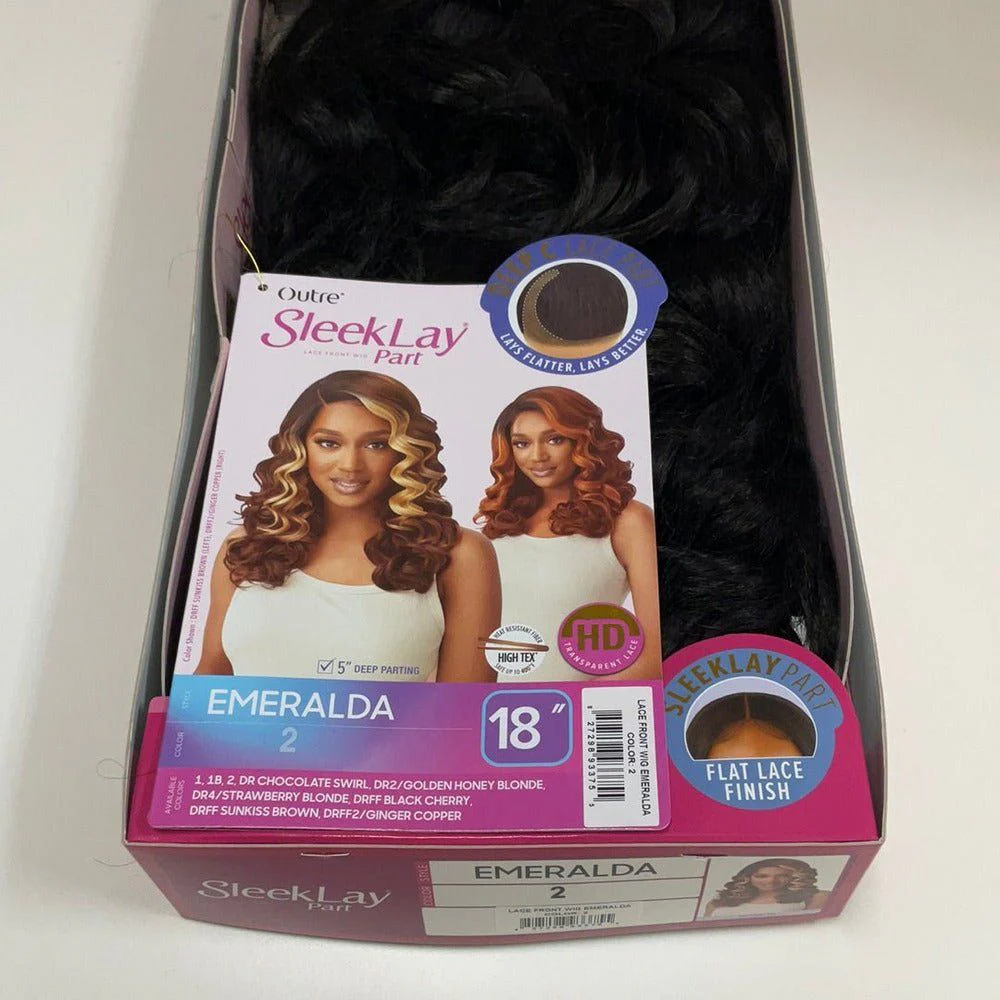 Outre Sleeklay Part Deep C Part Synthetic Lace Front Wig - Emeralda - Image 8