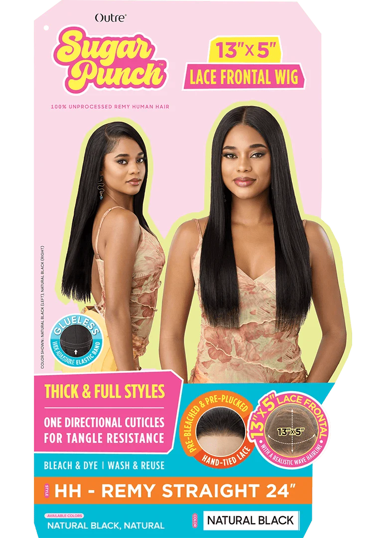 Outre Sugar Punch 13x5 Lace Frontal 100% Unprocessed Human Hair Wig - HH-Remy Straight 24โ - Image 2