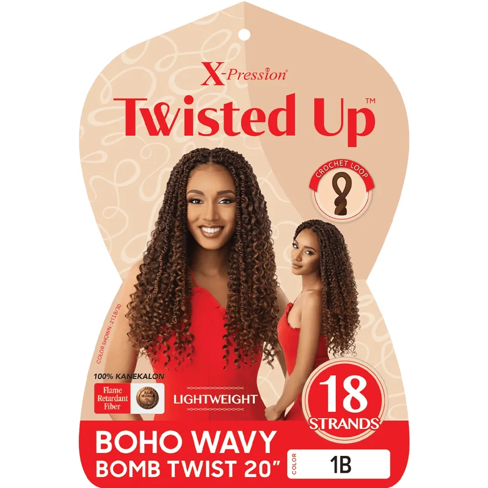 Outre Twisted Up Boho Wavy Bomb Twist Synthetic Crochet Hair 20" - Image 4