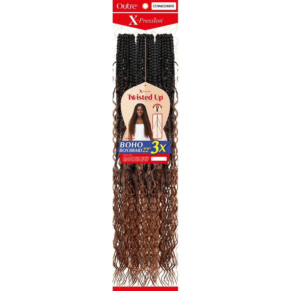 Outre Twisted Up 3X Pack Boho Box Braids Synthetic Crochet Hair 22"