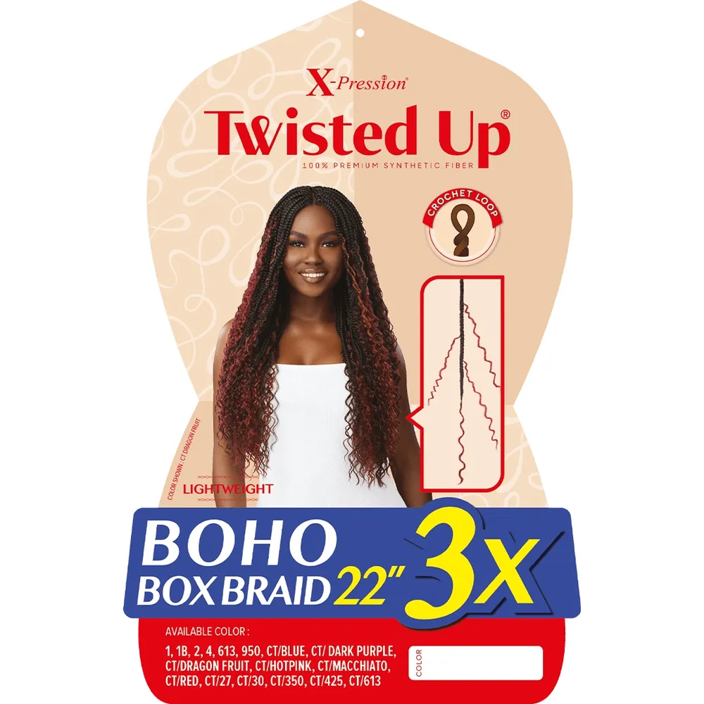 Outre Twisted Up 3X Pack Boho Box Braids Synthetic Crochet Hair 22" - Image 3