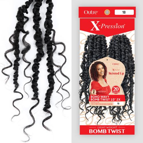 Outre X‑Pression Synthetic Crochet Hair – 2X Boho Wavy Bomb Twist 10″ - Image 4