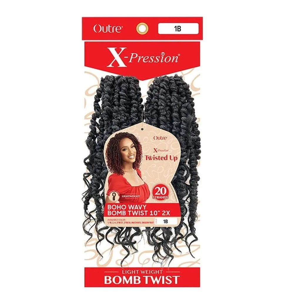 Outre X‑Pression Synthetic Crochet Hair – 2X Boho Wavy Bomb Twist 10″ - Image 5